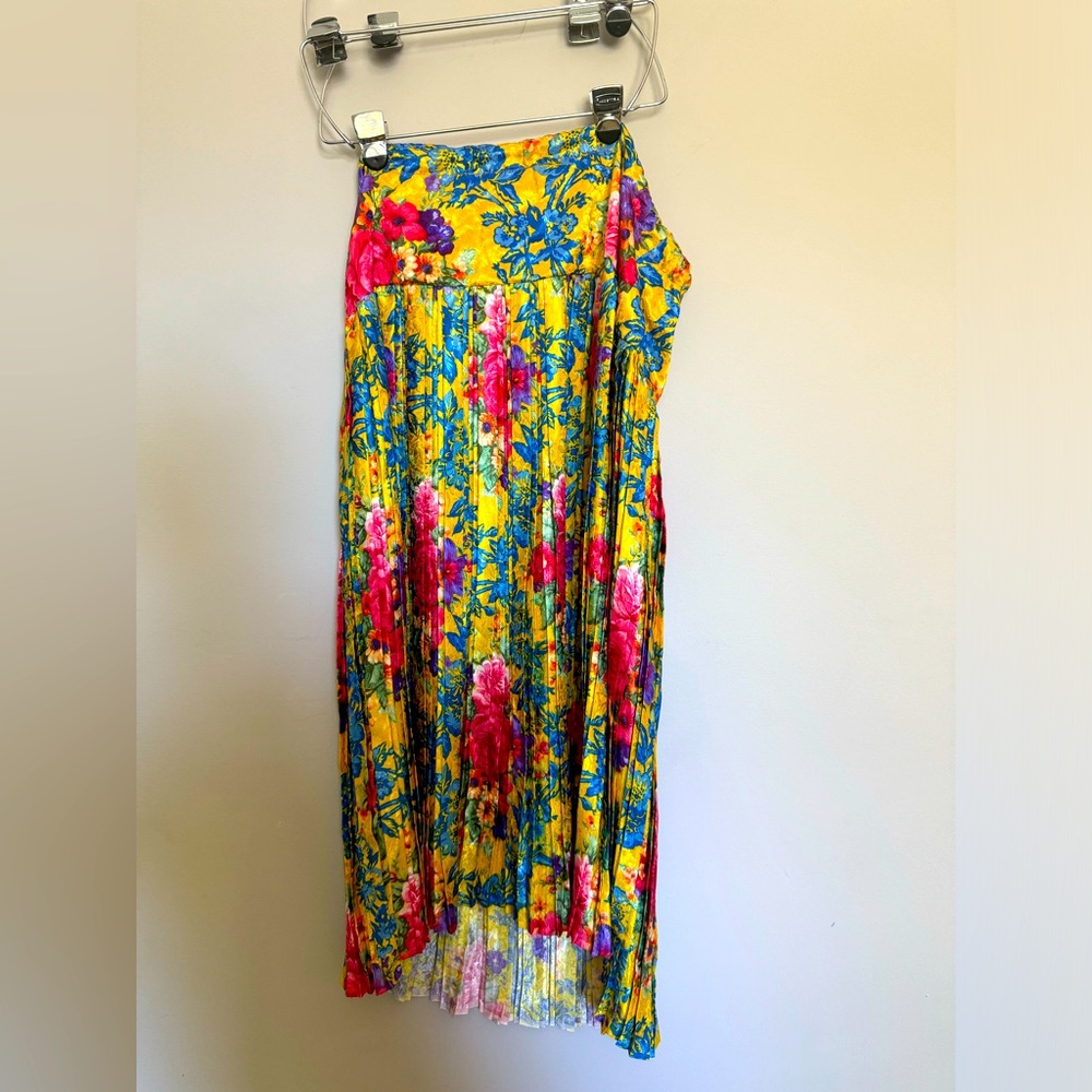 Vintage Silk Pleated Skirt